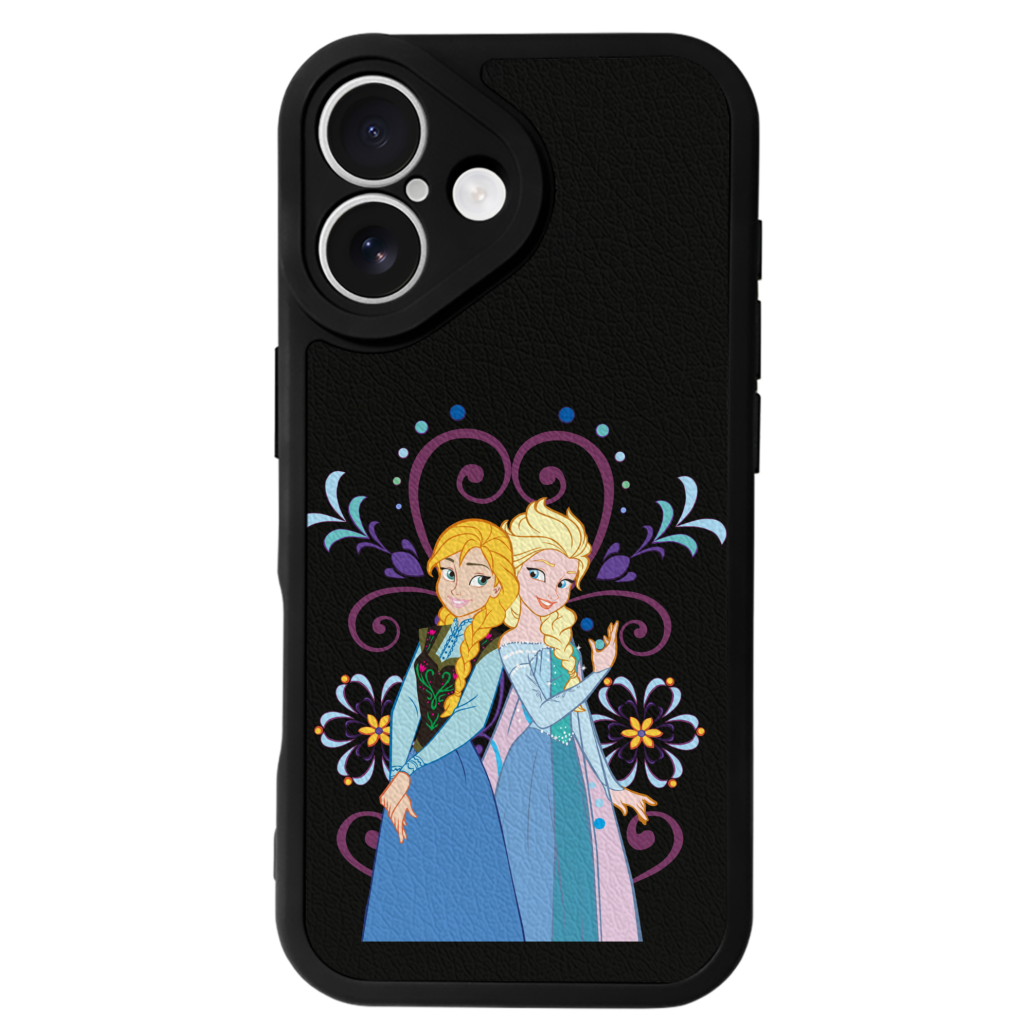 （画像用） アナと雪の女王 アンナ エルサ Frozen Anna Elsa 【iPhone 16シリーズ対応】シリコンスマホケース（レザー調） 材質：シリコン